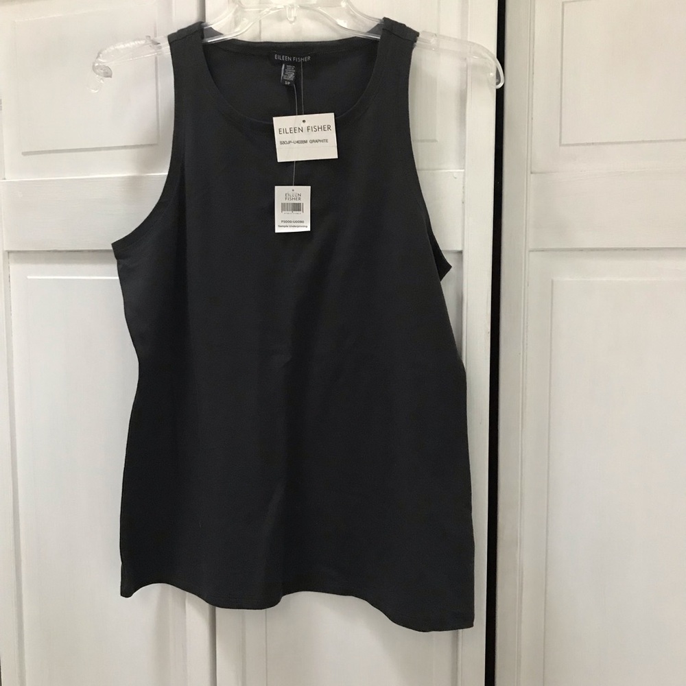 Eileen Fisher Sample NWT graphite gray, Cotton mix a tank - S